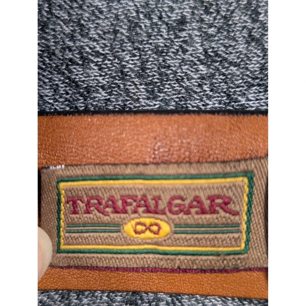 Trafalgar Mens Black Annonay Calf Leather Belt Gold Buckle Handmade USA 40 100